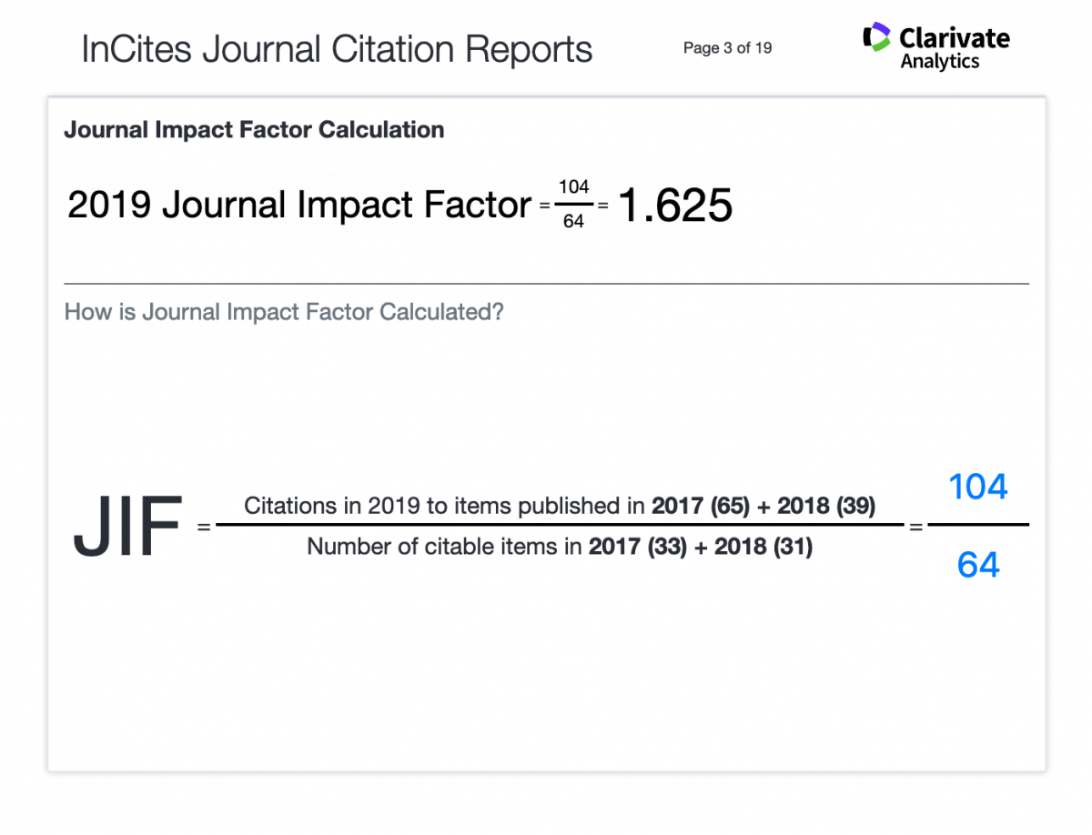 clarivate analytics impact factor pdf